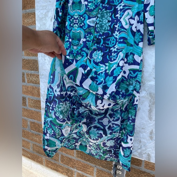 Antica Sartoria by Giacomo Cinque Maxi Dress Kaftan Boho Artsy size large - Picture 4 of 16